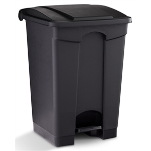 Safco Products Plastic Step-On Touchless 12 Gallon Trash Can in Black
