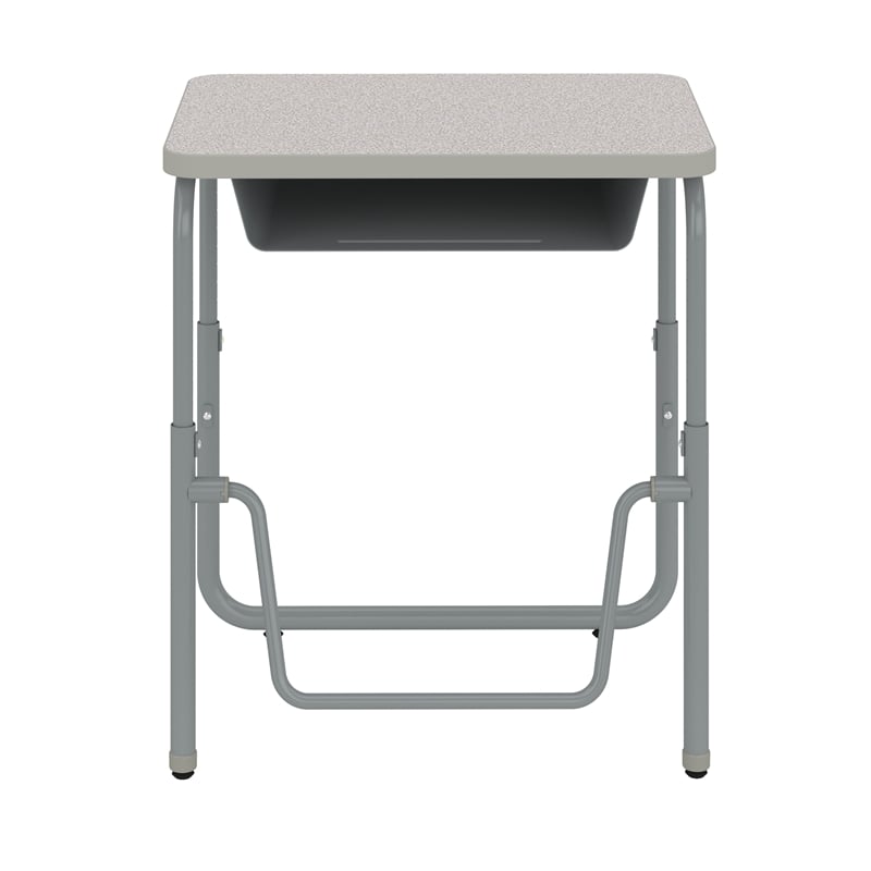 AlphaBetter 2.0 Height Adjustable Student Desk Pendulum Bar & Book Box in Gray