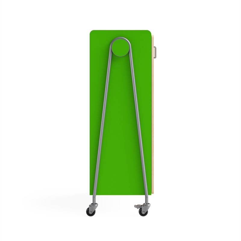 Whiffle Typical - 2 Wood Column 14-Tote Mobile Storage Cart in Green - 60