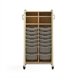 Whiffle Typical - 2 Wood Column 14-Tote Mobile Storage Cart in Green - 60