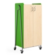 Whiffle Typical - 2 Wood Column 14-Tote Mobile Storage Cart in Green - 60