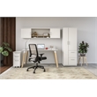 Resi Modern Wooden Wall Mounted Hutch Sleek in White and Brown