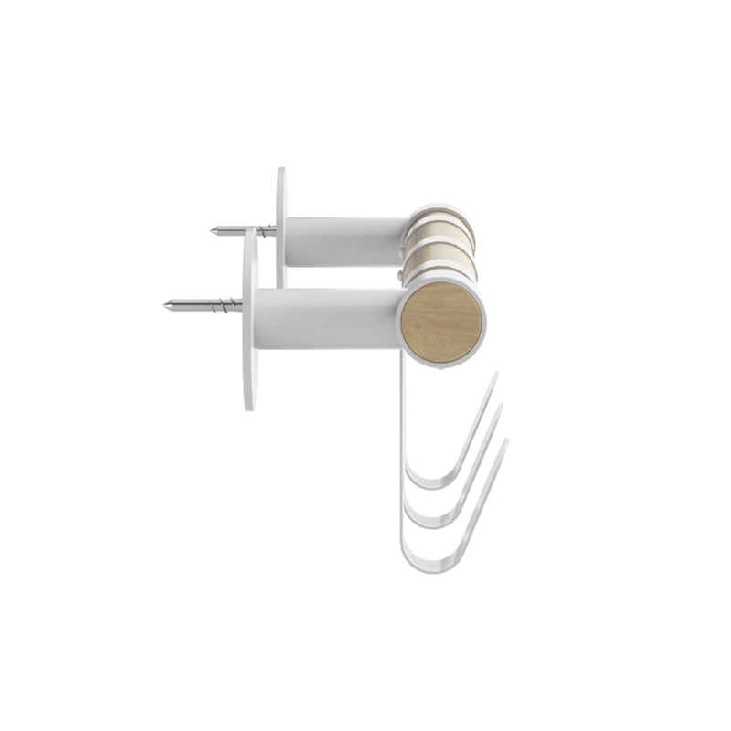 Resi Coat Wall Rack Features Three Metal Hooks with a White Powder Coated