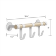 Resi Coat Wall Rack Features Three Metal Hooks with a White Powder Coated