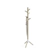 Resi Standing Coat Tree White Powder Base Natural Wood Pole