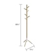 Resi Standing Coat Tree White Powder Base Natural Wood Pole