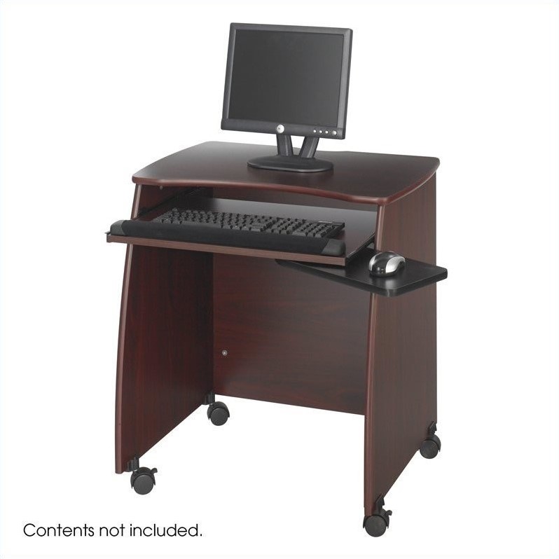 Computer Workstation with Duo Printer Cart in Mahogany - 1953MH-1954MH