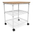 Safco Products Deskside Wire Machine Stand White with Laminate Top