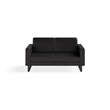 Safco Contemporary Lounge Black Vinyl Settee Metal Mirella Legs