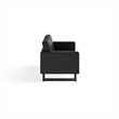 Safco Contemporary Lounge Black Vinyl Settee Metal Mirella Legs