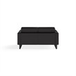 Safco Contemporary Lounge Black Vinyl Settee Metal Mirella Legs