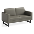 Safco Contemporary Lounge Settee Gray Vinyl Metal Mirella Legs