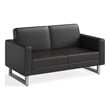 Safco Contemporary Lounge Settee Black Vinyl Metal Mirella Legs