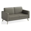 Safco Contemporary Lounge Setee Gray Vinyl and Wood Resi Feet