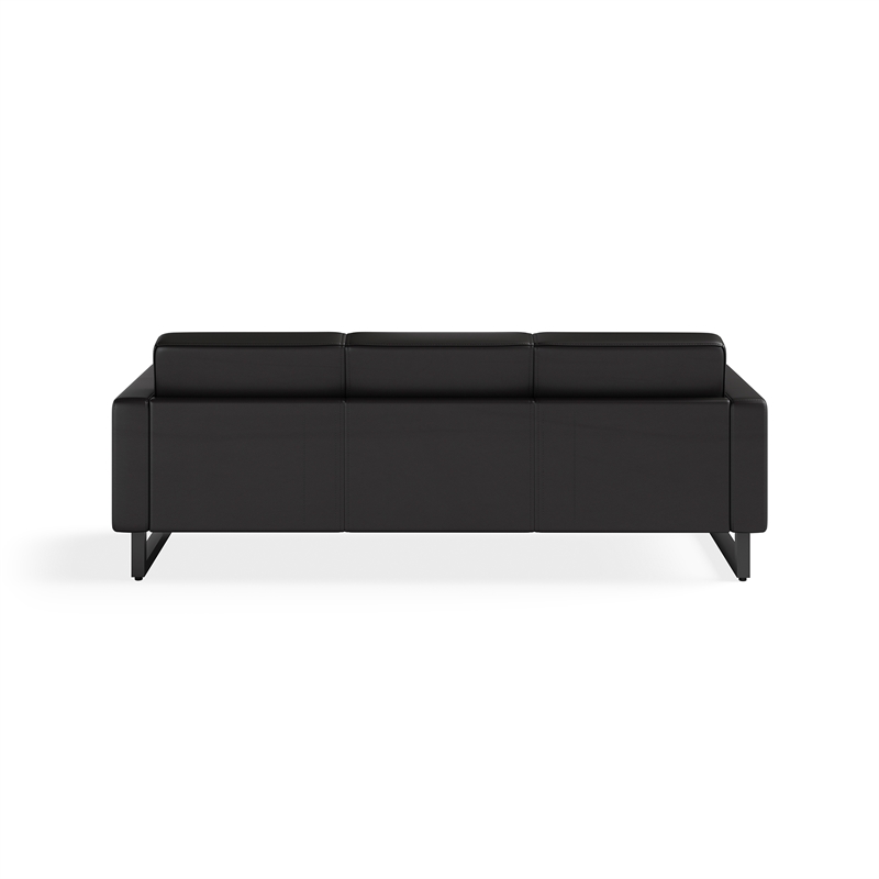 Safco Contemporary Lounge Sofa Black Vinyl Metal Mirella Legs