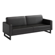 Safco Contemporary Lounge Sofa Black Vinyl Metal Mirella Legs