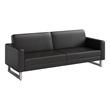 Safco Contemporary Lounge Sofa Black Vinyl with Metal Resi Feet