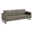Safco Contemporary Lounge Sofa Gray Vinyl with Metal Resi Feet