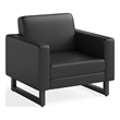 Safco Contemporary Lounge Chair Black Vinyl with Metal Mirella Leg