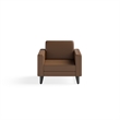 Safco Contemporary Lounge Chair Brown Vinyl with Metal Mirella Leg