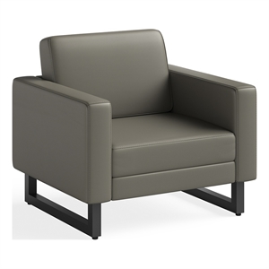 safco lounge chair gray vinyl with metal mirella leg