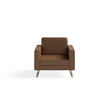 Safco Vinyl and Wood Lounge Chair Resi Feet in Brown (Cognac)