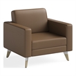 Safco Vinyl and Wood Lounge Chair Resi Feet in Brown (Cognac)