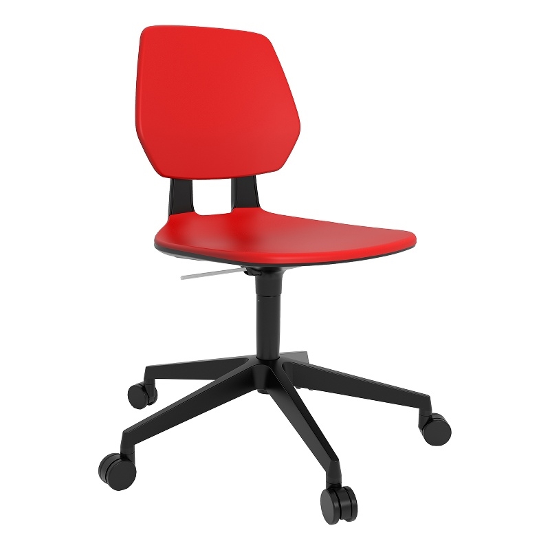 Safco Commute Modern Adjustable Rolling Office Chair Contemporary Seating Red