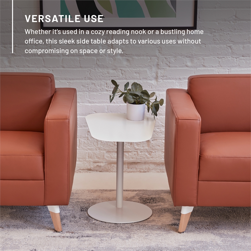 Chroma Modern Metal End Table Space Saving C Shaped Design in Blue