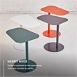 Chroma Modern Metal End Table Space Saving C Shaped Design in Green