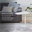 Chroma Modern Metal End Table Space Saving C Shaped Design in White