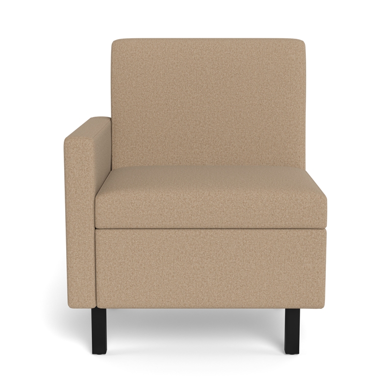 Safco Movvi single seat right arm taupe fabric