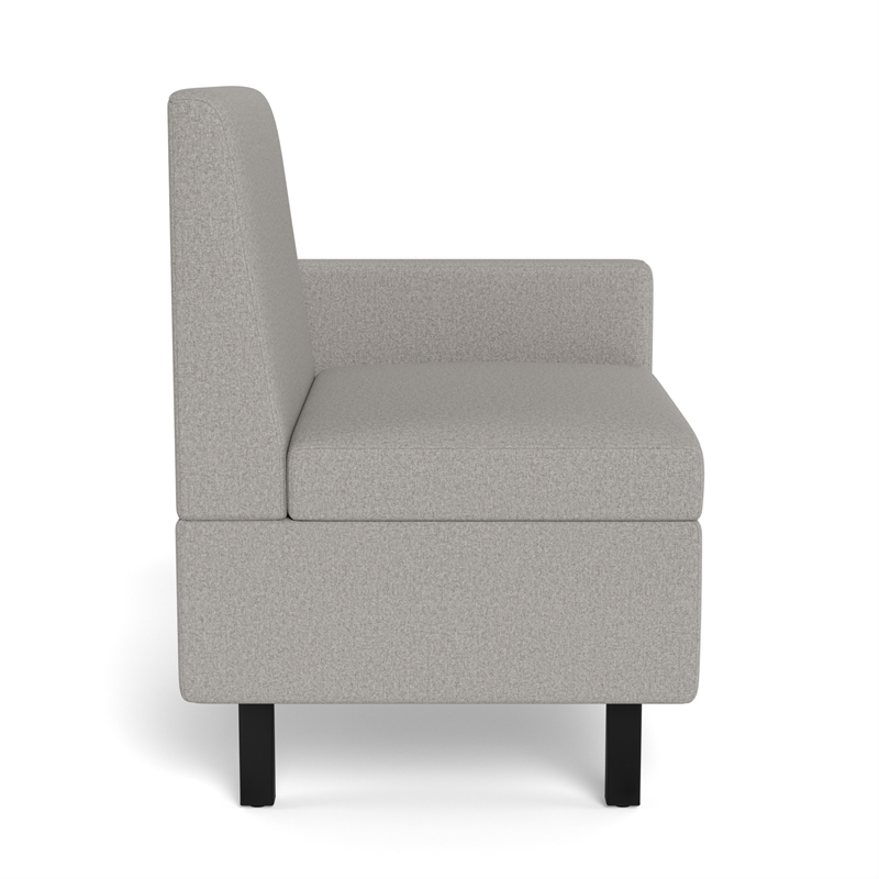 Safco Movvi single seat left arm silver fabric