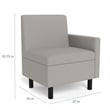 Safco Movvi single seat left arm silver fabric