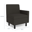 Safco Movvi single seat left arm slate fabric