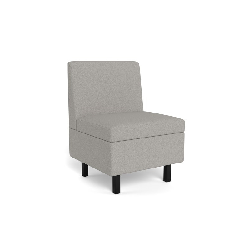 Safco Movvi single seat no arm silver fabric