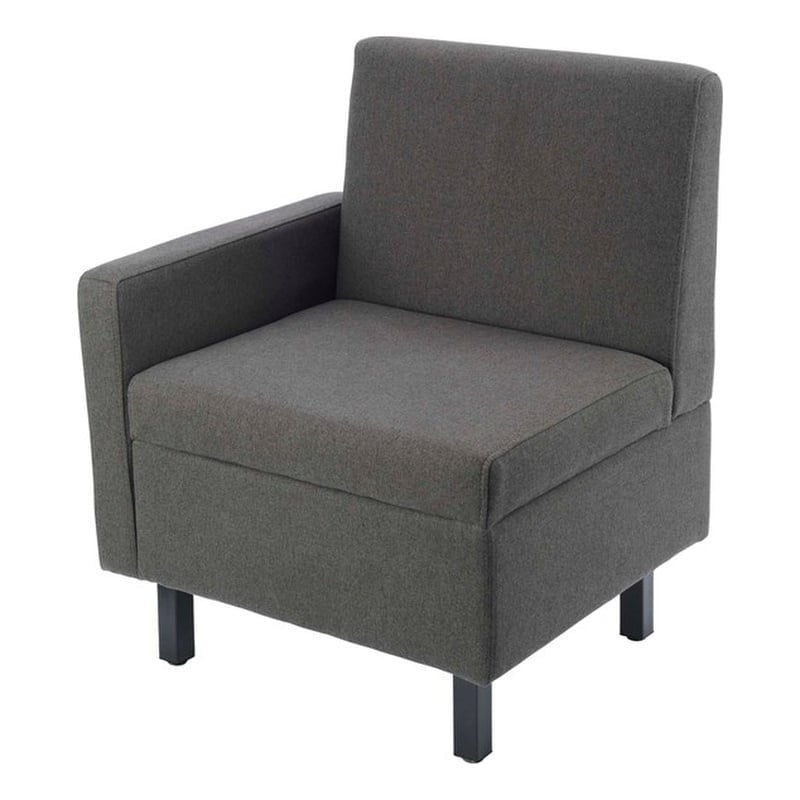 Safco Movvi single seat right arm Slate Fabric