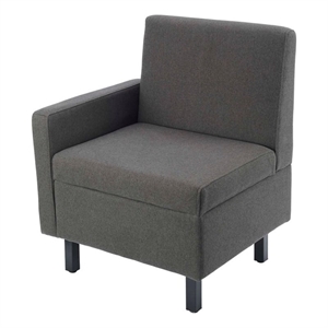 Safco Movvi single seat right arm Slate Fabric
