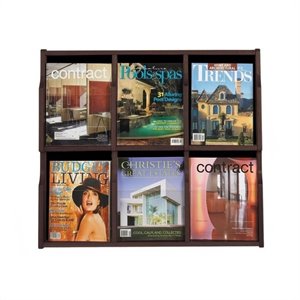 safco expose 6 magazine 12 pamphlet in mahogany finish
