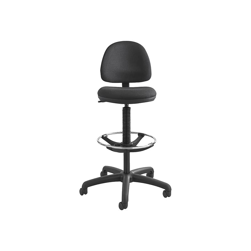 Safco Precision Extended Drafting Chair with Footrest in Black