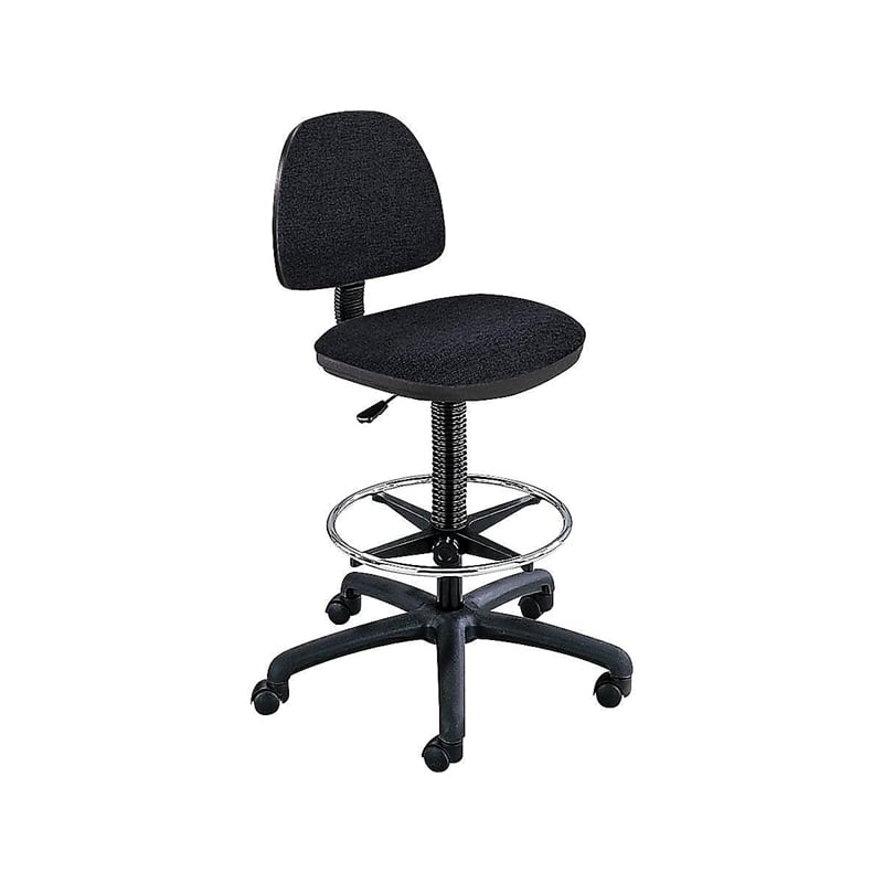 Safco Precision Extended Drafting Chair with Footrest in Black