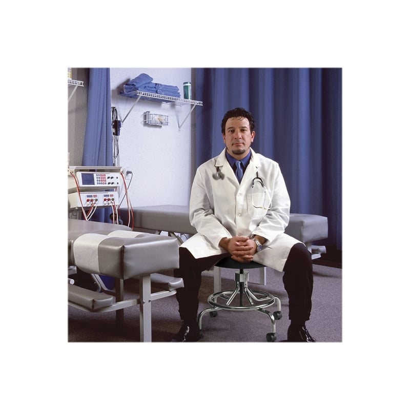 Safco Black Lab Faux Leather Drafting Chair with Manual Low Base Black