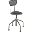 Safco Diesel Stool Low Base with Back in Pewter