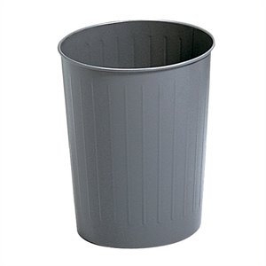 safco charcoal round wastebasket 23.5 quart (set of 6)
