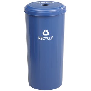 safco tall round recycling receptacle in blue