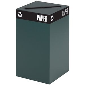 safco public square green recycling receptacle base