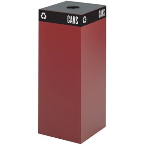 safco public square burgundy recycling receptacle base