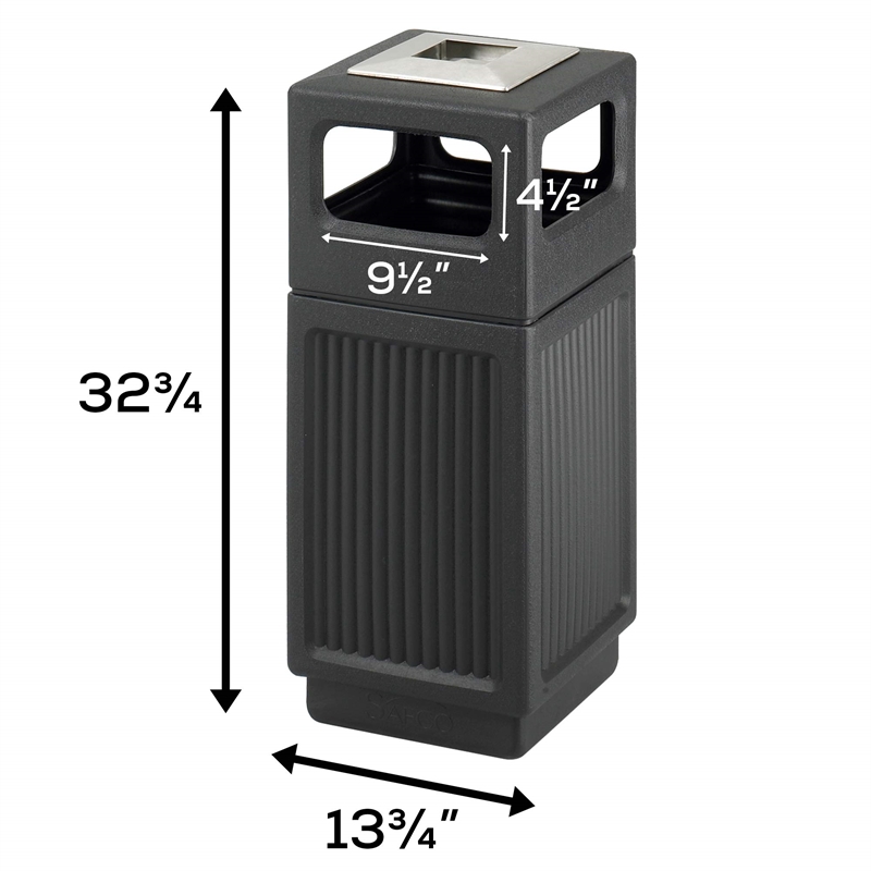 Safco Canmeleon Series Small Outdoor Recessed Panel Side Opening Receptacle with Urn