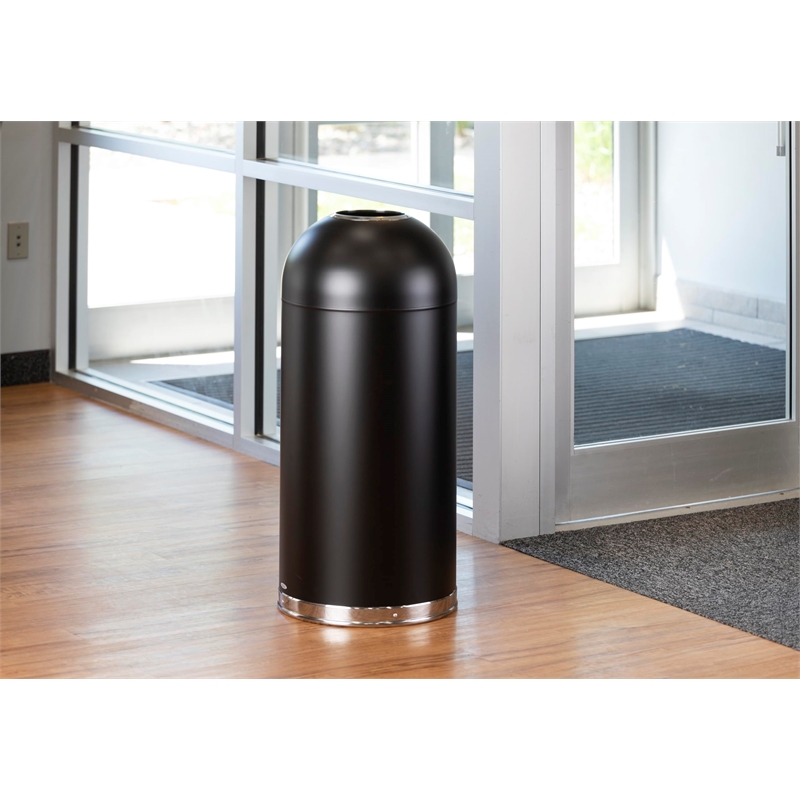 Safco Black Open Top Dome Receptacle