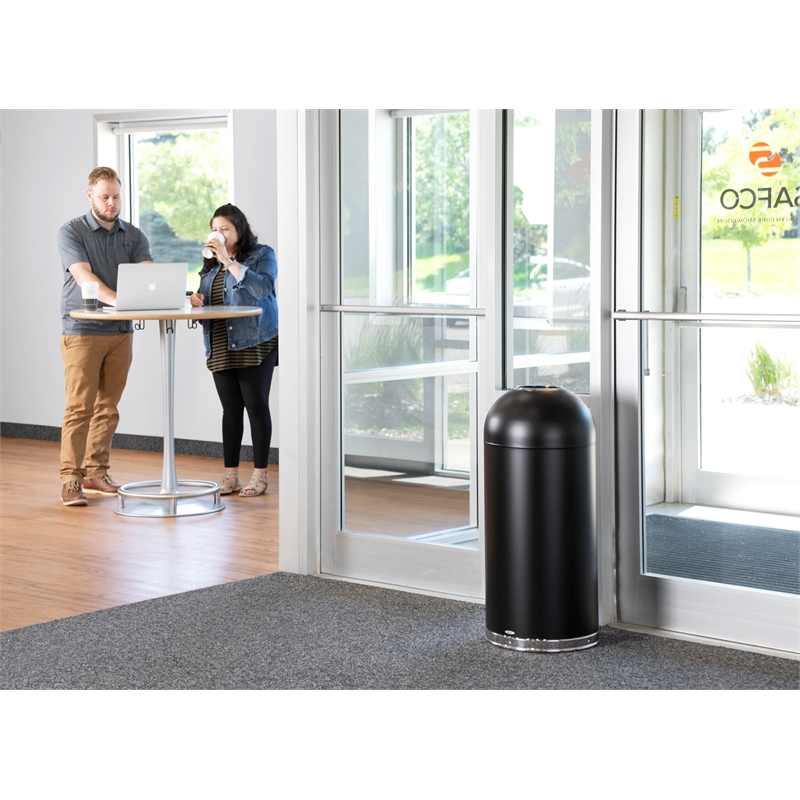 Safco Black Open Top Dome Receptacle